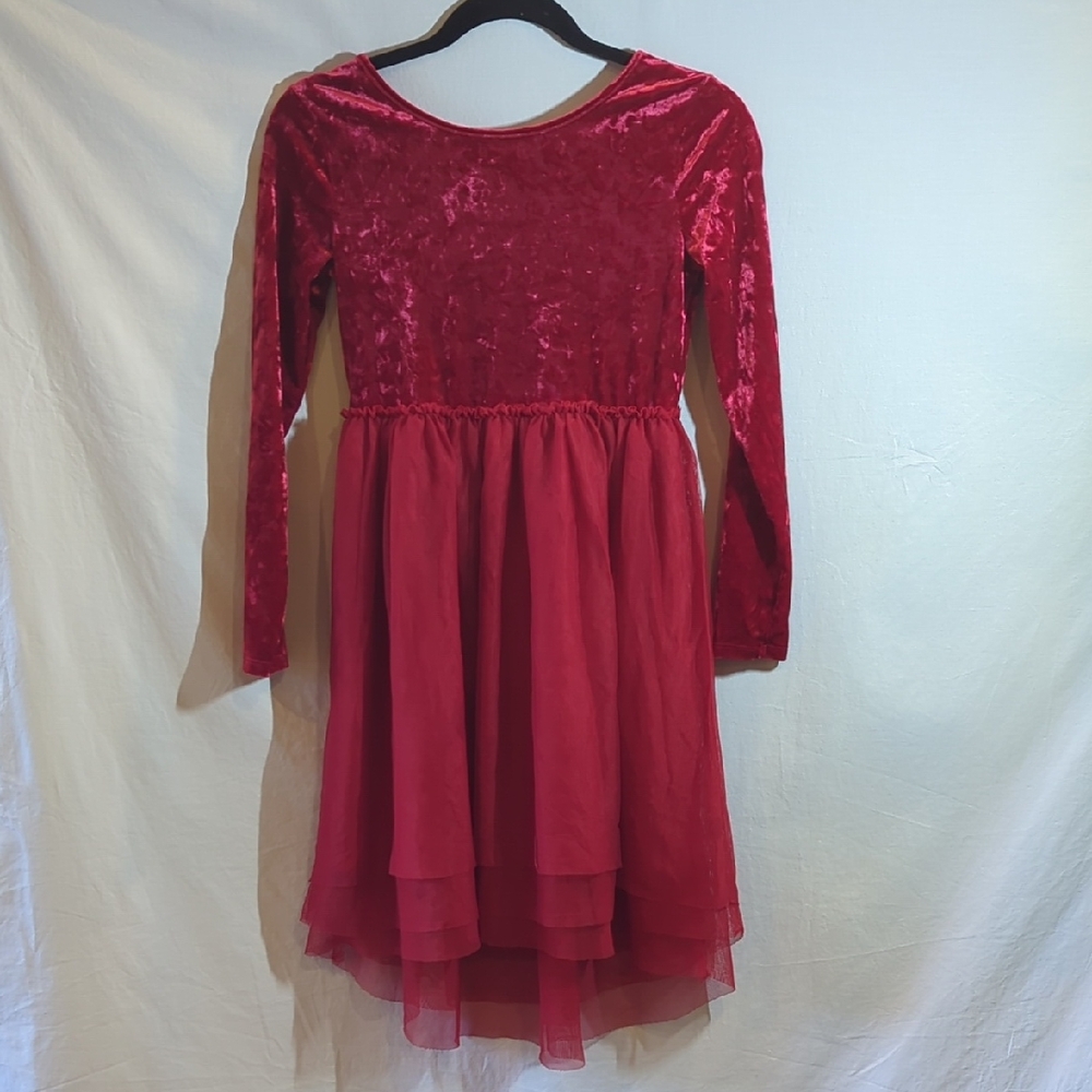 Cat & Jack Girls L 10/12 Vibrant Holiday Red Dress